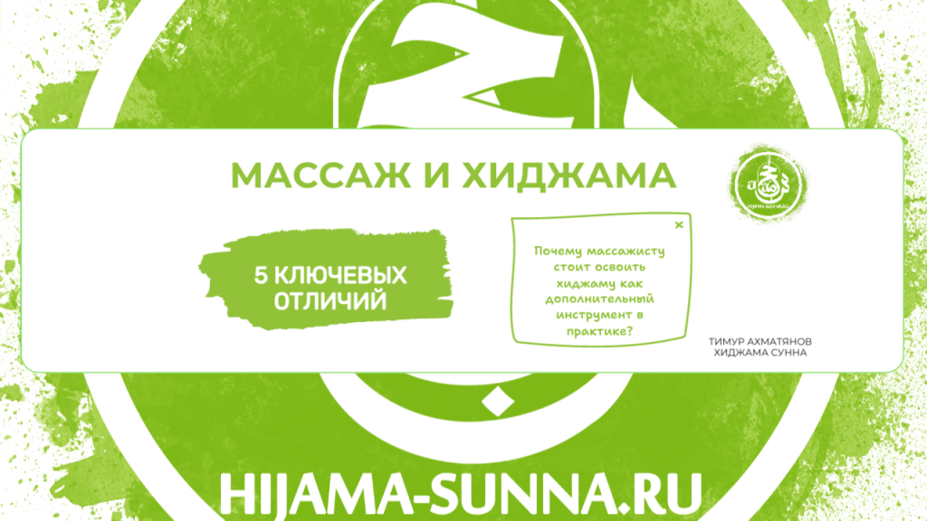 массаж и хиджама как совмещать